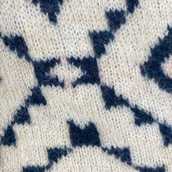 Christmas Beige and Red Fuzzy Fair Isle Knit Cardigan - Picture 4 of 15